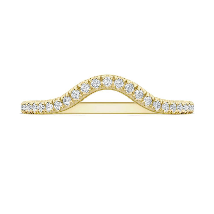 French Pavé Diamond Contour Wedding Band