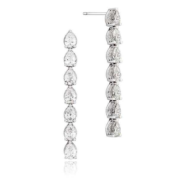 Pear Diamond Drop Earrings