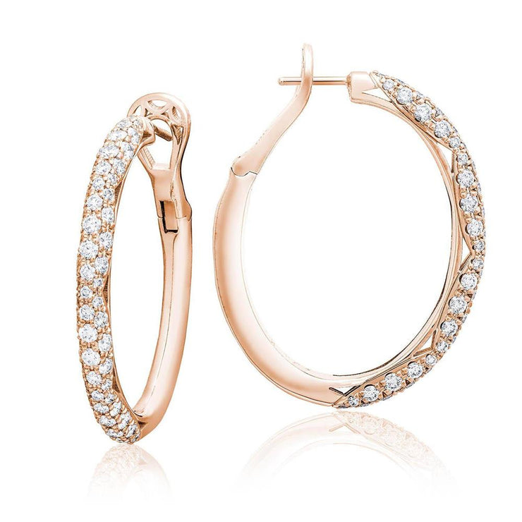 Hoop Earrings, Oval Full Diamond