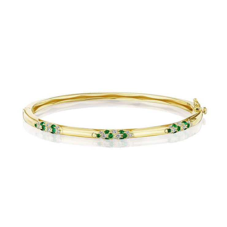 Bangle, Pulse Diamond & Emerald, 3.25mm