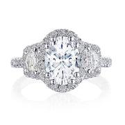 Oval 3-Stone Engagement Ring