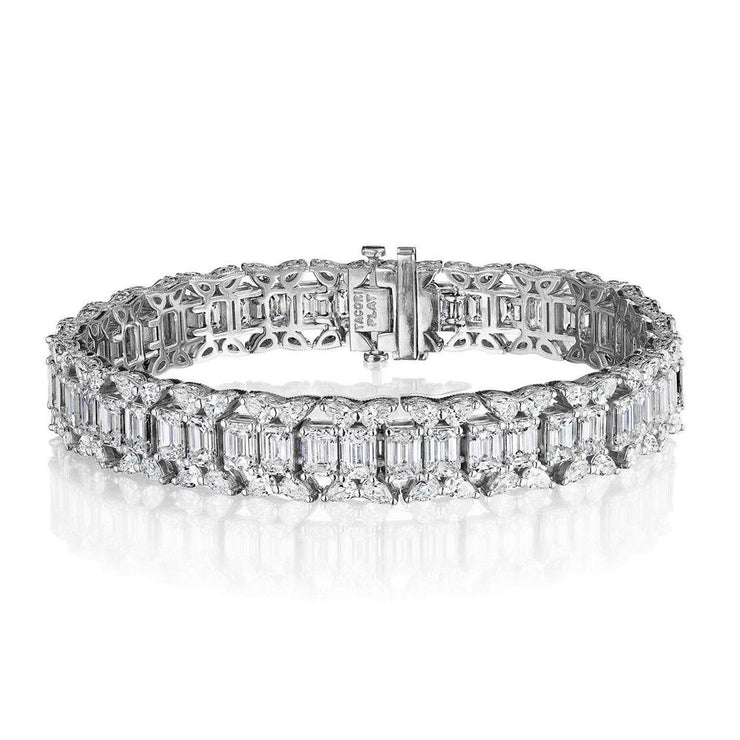 Linear Tennis Bracelet in Platinum