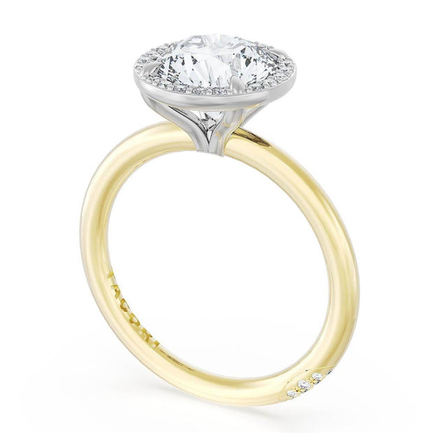 Round Bloom Two-Tone Engagement Ring