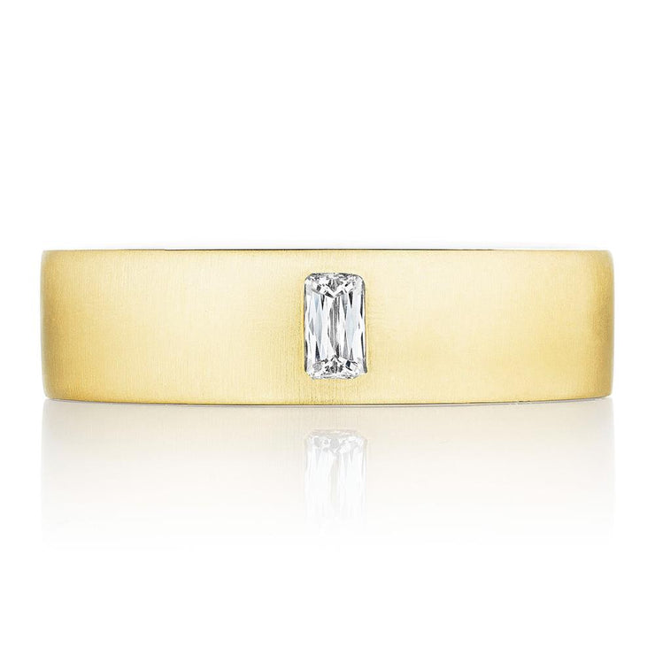 Bezel Set Diamond Wedding Band in Satin Finish