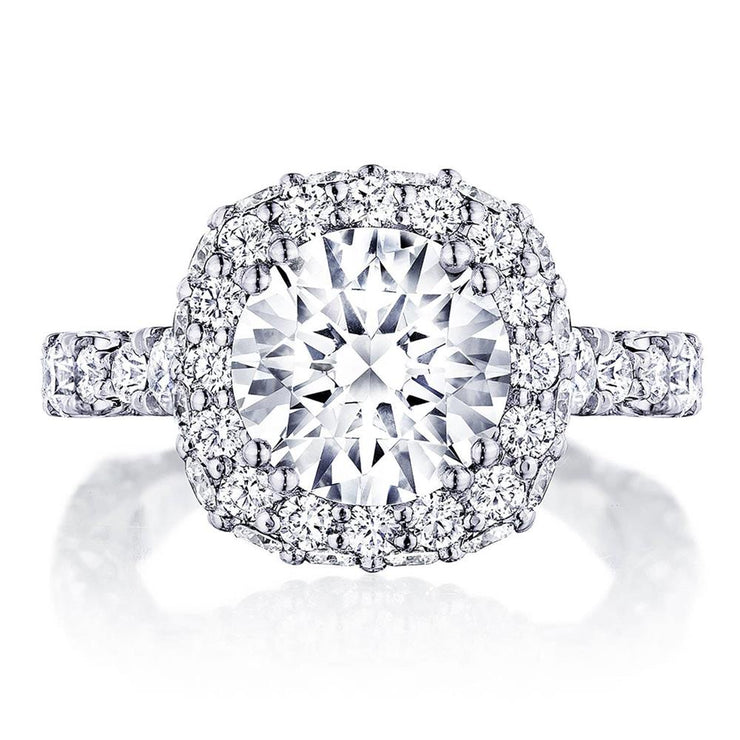 Round with Cushion Bloom Engagement Ring