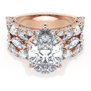 Pear Solitaire Engagement Ring w/ Marquise & Pear Band