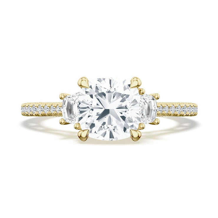 Cushion 3-Stone Engagement Ring