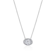 17"" Horizontal Oval Bloom Diamond Necklace