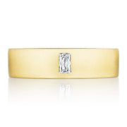 Bezel Set Diamond Wedding Band in Satin Finish