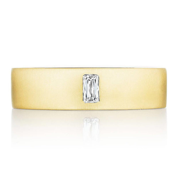 Bezel Set Diamond Wedding Band in Satin Finish