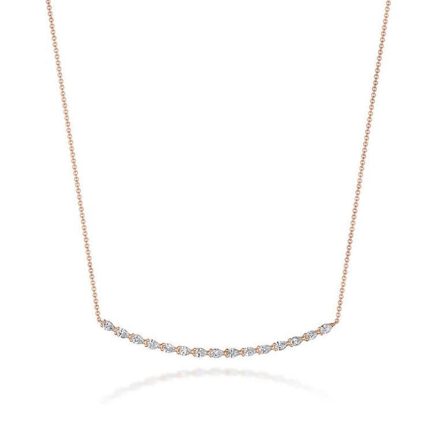 Pear Diamond Necklace in 18k Rose Gold