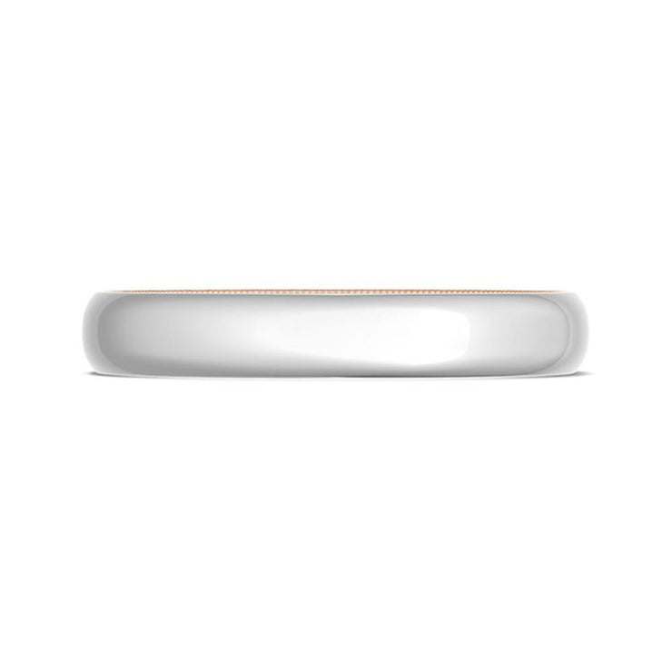 Classic Two-Tone Rounded Wedding Band in High Polish