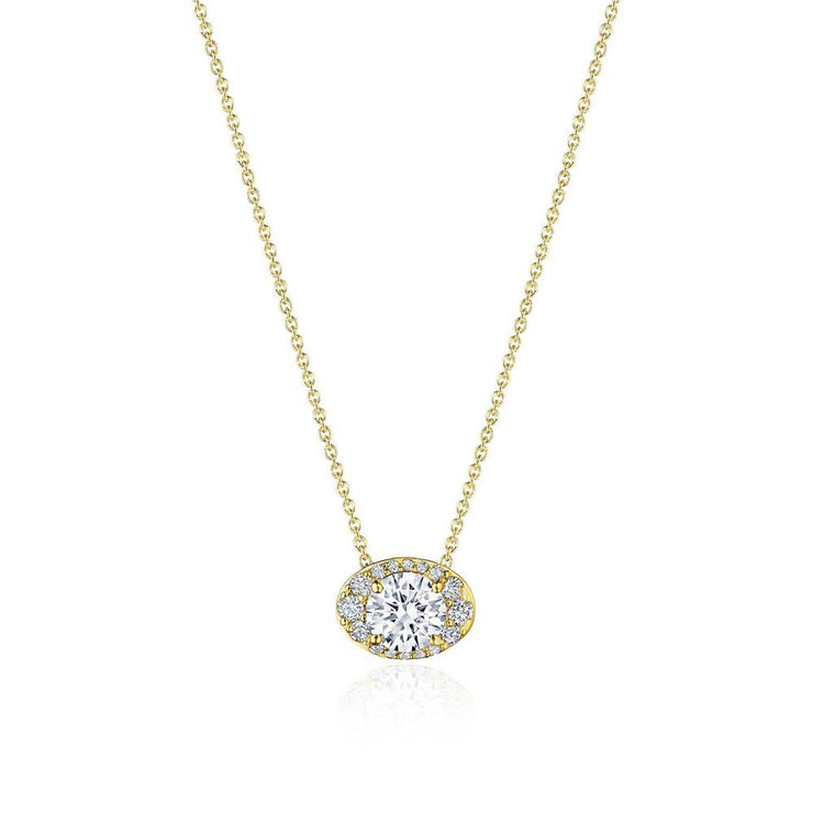 17"" Horizontal Oval Bloom Diamond Necklace