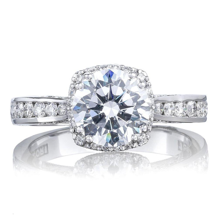 Round with Cushion Bloom Engagement Ring