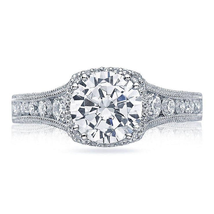 Round with Cushion Bloom Engagement Ring