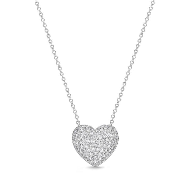 Pave Heart Necklace 1ctw approx.