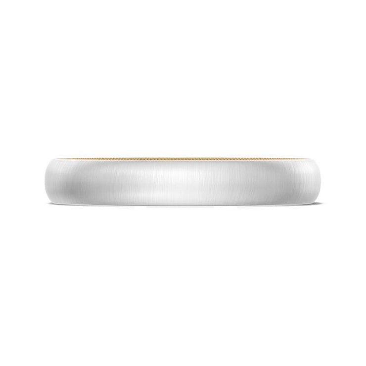 Classic Two-Tone Rounded Wedding Band in Satin Finish