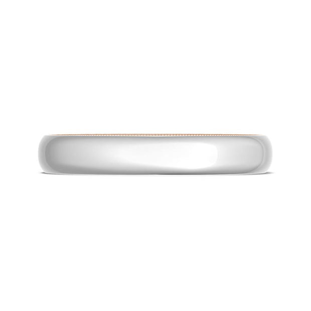 Classic Two-Tone Rounded Wedding Band in High Polish