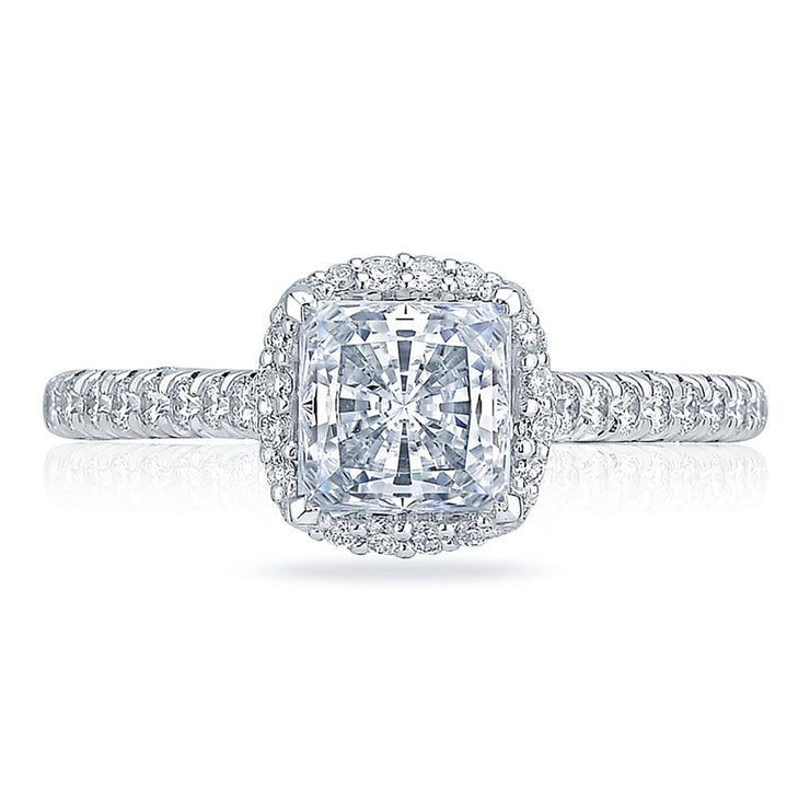 Princess with Cushion Bloom Engagement Ring