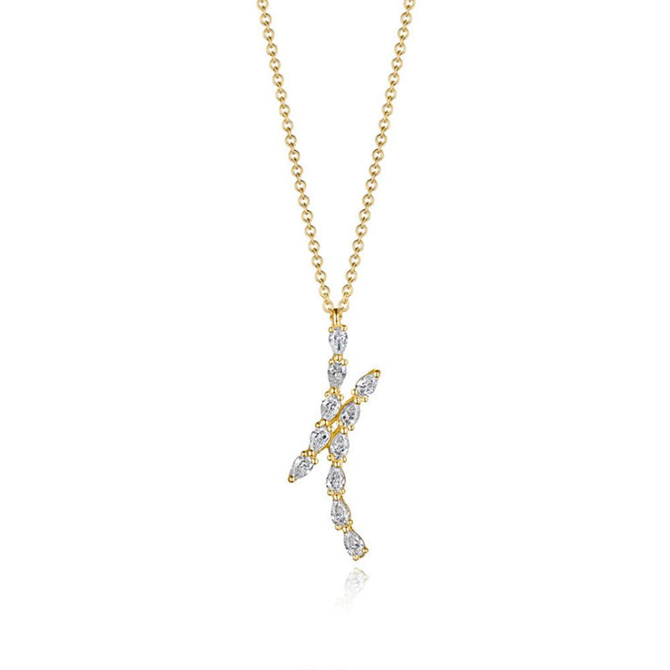Pear Diamond Pendant in 18k Yellow Gold