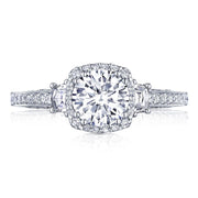 Round 3-Stone Engagement Ring