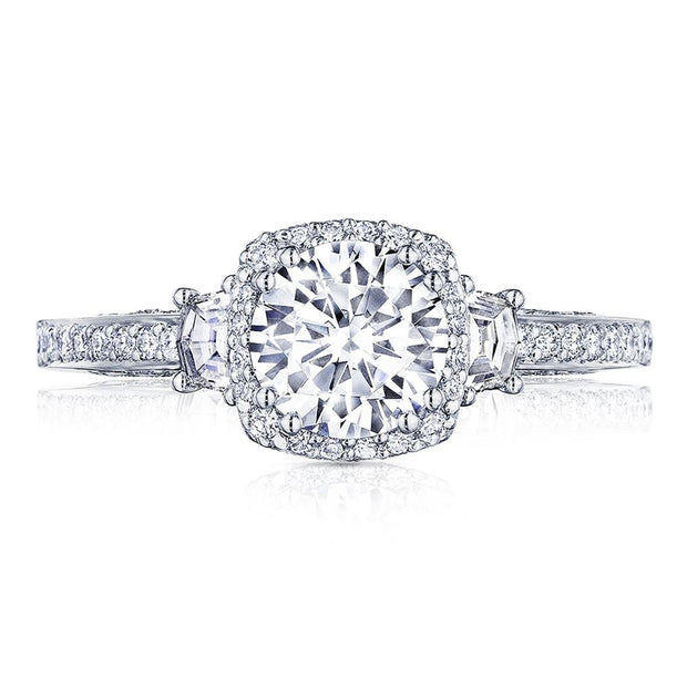 Round 3-Stone Engagement Ring