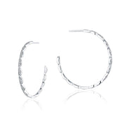 Closed Crescent Diamond Hoop Earrings