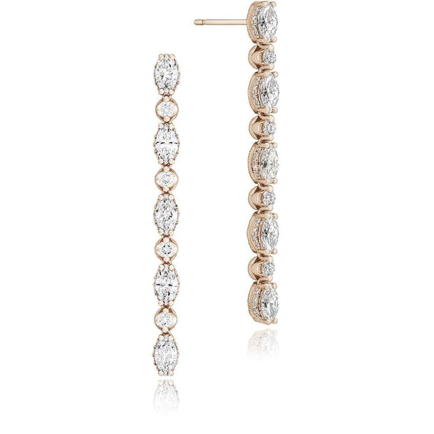 Mixed Diamond Drop Earrings