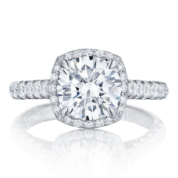 Round with Cushion Bloom Engagement Ring