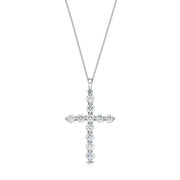 Single Prong Diamond Cross Pendant .75ctw approx.