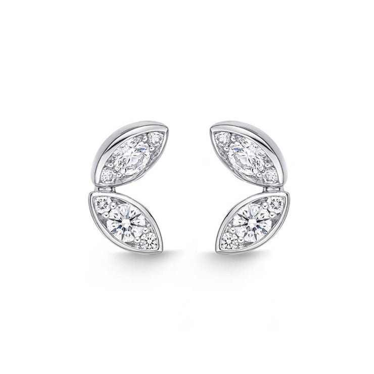 Vintage Petal Diamond Studs .60ctw approx.