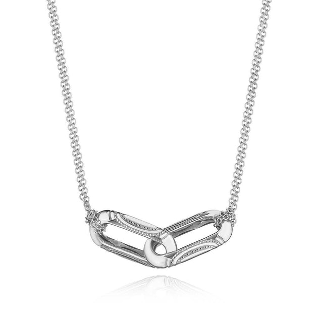 Double Link Pendant, Milgrain
