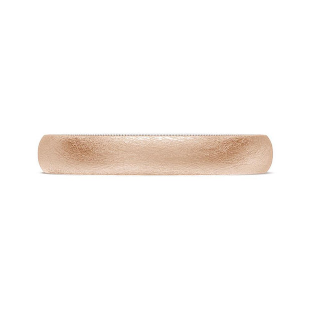 Classic Two-Tone Rounded Wedding Band in Brushed Finish