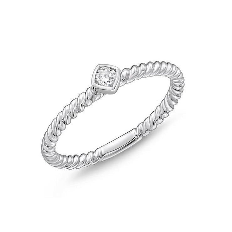 Single Offset Diamond Twist Band .08ctw approx.