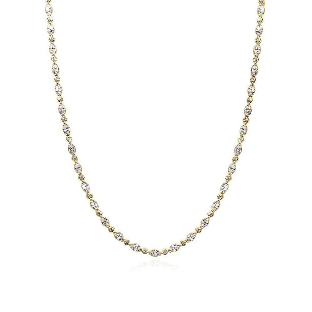 Mixed Diamond Tennis Necklace