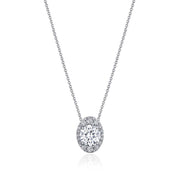 17"" Vertical Oval Bloom Diamond Necklace