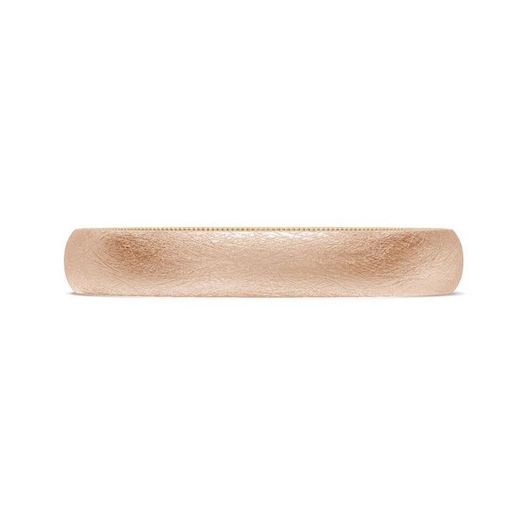Classic Two-Tone Rounded Wedding Band in Brushed Finish