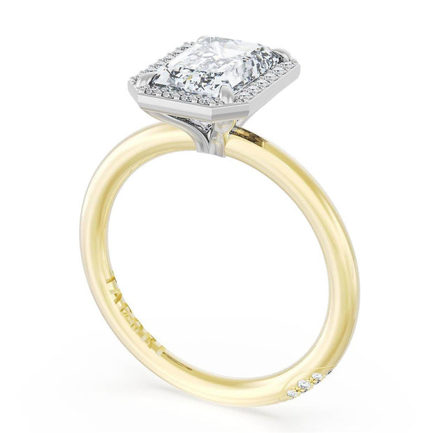 Emerald Bloom Two-Tone Engagement Ring