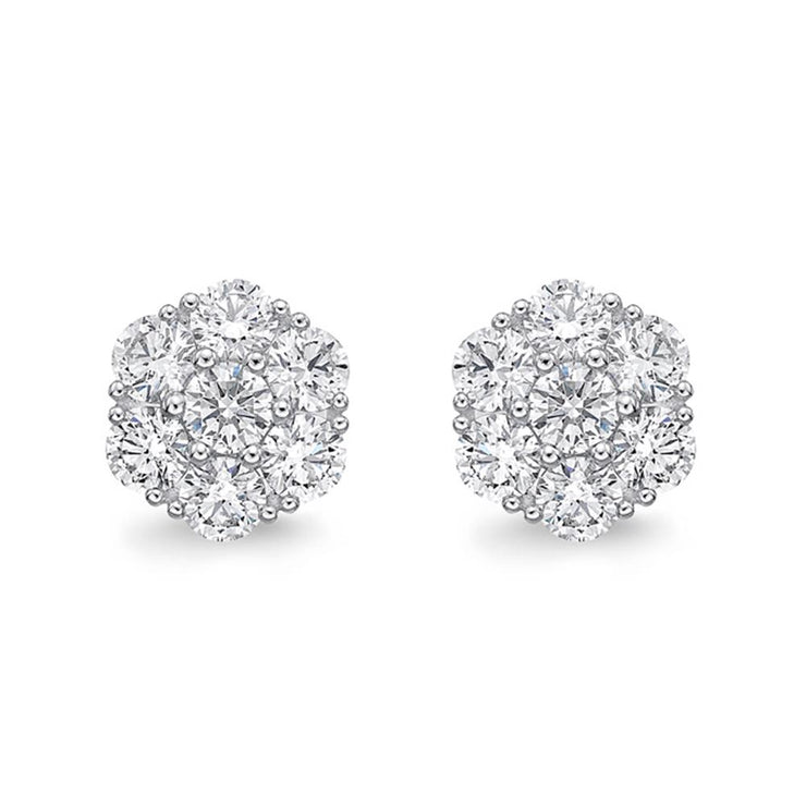 Floral Diamond Studs 1.50ctw approx.