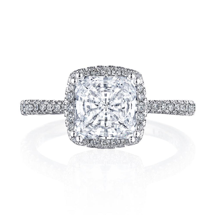 Princess with Cushion Bloom Engagement Ring