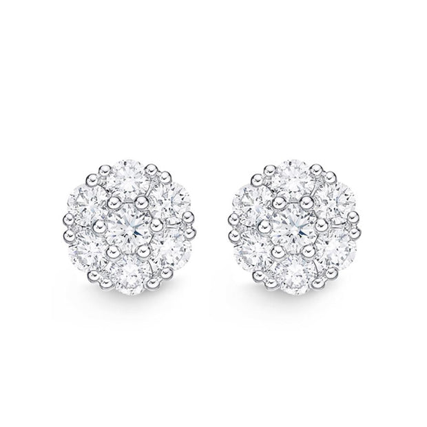 Floral Diamond Studs 1ctw approx.