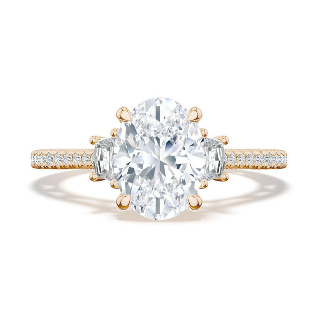 Oval 3-Stone Engagement Ring