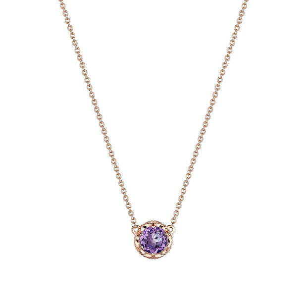 Petite Crescent Station Necklace featuring Amethyst