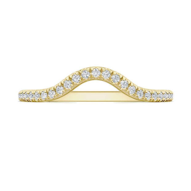 French Pavé Diamond Contour Wedding Band