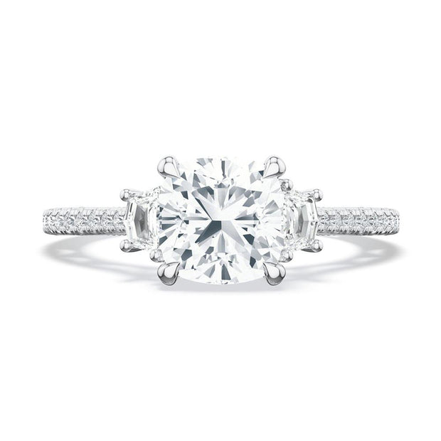 Cushion 3-Stone Engagement Ring