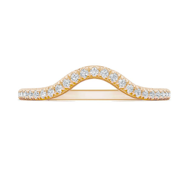 French Pavé Diamond Contour Wedding Band
