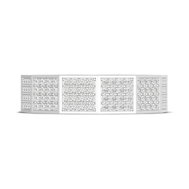Diamond Faceted - Full Coverage Wedding Band in High Polish  - 6mm