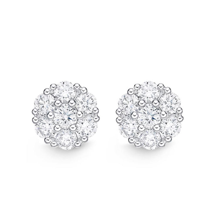 Floral Diamond Studs 1ctw approx.