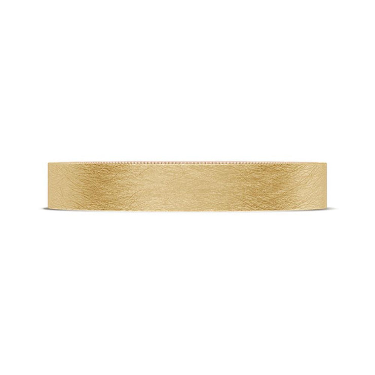 Classic Two-Tone Flat Wedding Band in Brushed Finish