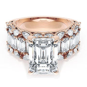 Emerald Solitaire Engagement Ring w/ Emerald & Pear Band